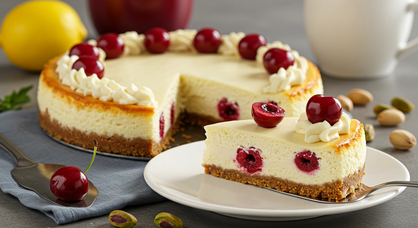Lemon-Lime Cherry Pistachio Cheesecake - tertiary view